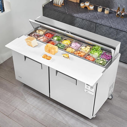 VEVOR Under Counter Drawer Refrigerator, 24 In Stainless Steel Fridge with Temperature Control, Dual Drawer Refrigerator with Powerful Compressor & LED Display, for Home, Office, and Commercial Use