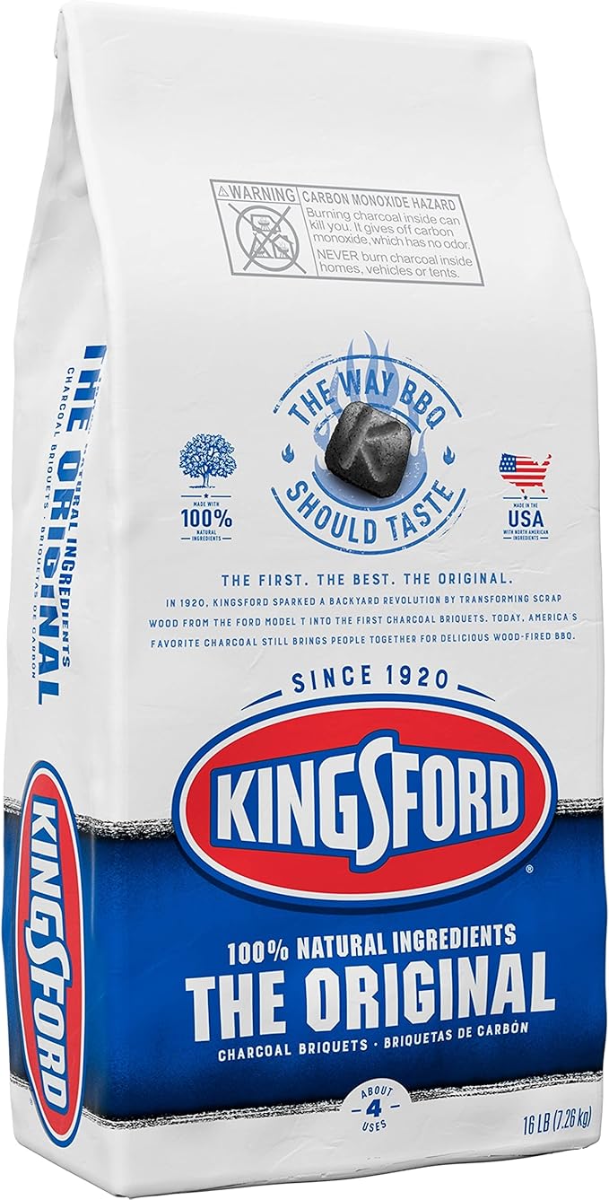 Kingsford Original Charcoal Briquettes, 16 Pounds (Package May Vary) with Kingsford Quick Light Fire Starters, 32 Count Fire Starter Rolls