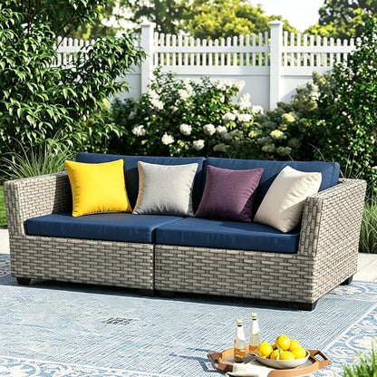 Outdoor Throw Pillows with Inserts, Waterproof Pillows for Outdoor Seating, Square Decorative Garden Cushion for Patio Furniture, Bed, Couch, Sofa(Yellow, 20" x 20" (Pack of 2))