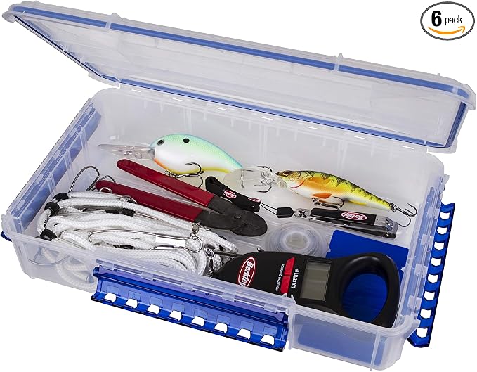 Flambeau Outdoors Waterproof Tuff Tainer - Fishing Lure, Tackle and Gear Storage Box,Ultimate Tuff Tainer Tackle Box Includes Zerust AntiRust TabWP5000 Series 14" Double Deep - Bulk Core (Pack of 6)