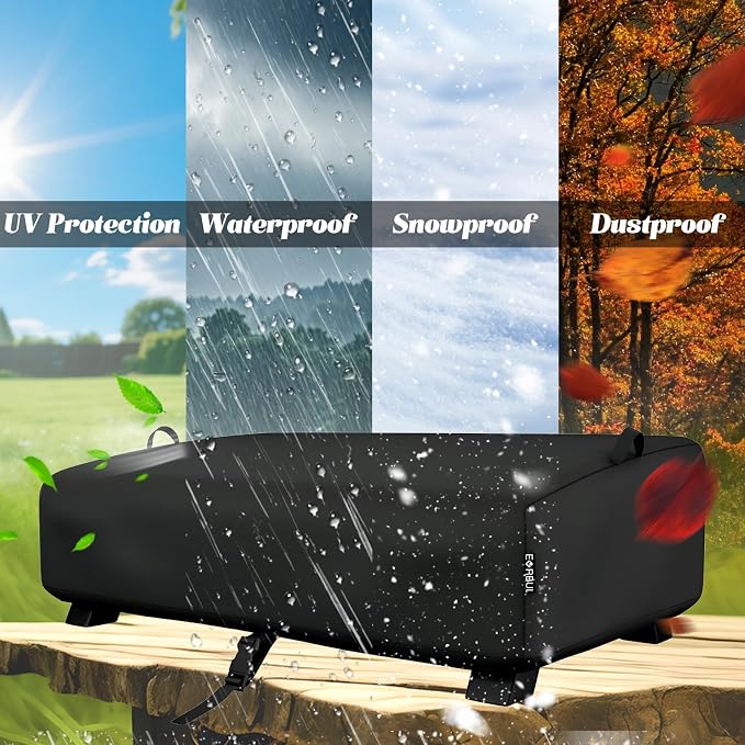 EVRBUL Table Top Grill Cover Compatible with Royal Gourmet PD1305H 3-in-1 Grill Griddle Combo, Waterproof Heavy Duty 600D Portable Griddle Cover 33"L×20.5"W×9.5"H, Windproof Tabletop BBQ Grill Cover