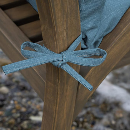Arden Outdoor Patio Dining Chair Cushion, 20x44, Rain-Proof Seat Pad, Fade-Resistant Outdoor Cushion French Blue Texture
