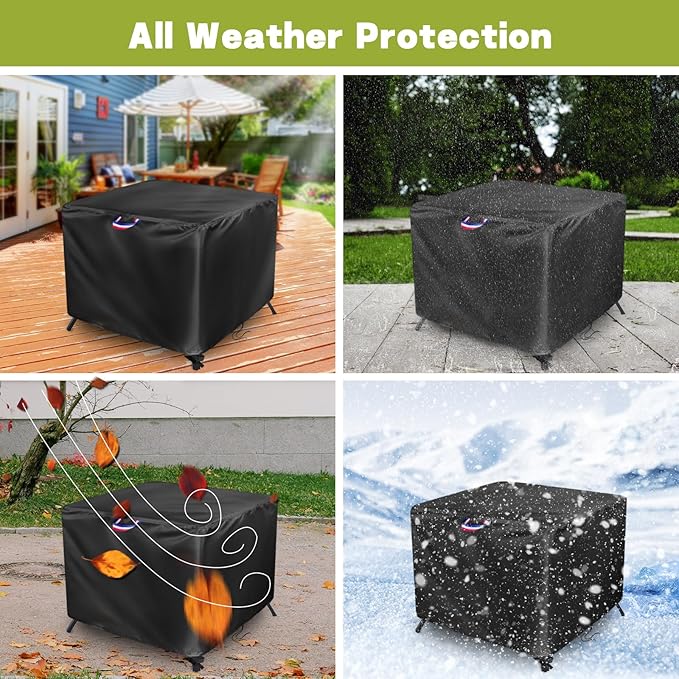 Patio Table Cover, 36 Inch Square Patio Covers for Outdoor Furniture Waterproof, Outdoor Small Table Cover Fit Square Tabletop Bistro High Top Table - 36 x 36 x 28 Inch