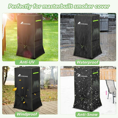 30'' Smoker Cover, Heavy Duty 600D Outdoor Waterproof Digital Smoker Cover | for Most Masterbuilt/East Oak and 30" Vertical Smoker, Foldable Skirt, It can be used with or without legs,25"x 25"x 41.5"