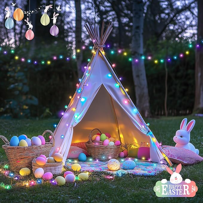JMEXSUSS 500 LED Easter Christmas Lights Outdoor Indoor | 173ft Multicolor Christmas String Lights, 8 Modes Easter Christmas Tree Lights Plug in for Room Party Christmas Decorations