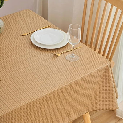LIBERECOO Heavy Duty Vinyl Tablecloth with Flannel Backing Waterproof Oil-Proof Plastic Table Cloth Stain-Resistant Wipeable Rectangle or Square Table Cover for Indoor and Outdoor 54 x 54 Inch