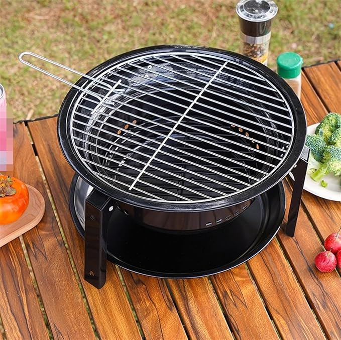 Barbecue Charcoal Grill Cold Rolled Steel Portable Barbecue Grill Charcoal Stove for Home Party Outdoor Camping Charcoal BBQ Grill