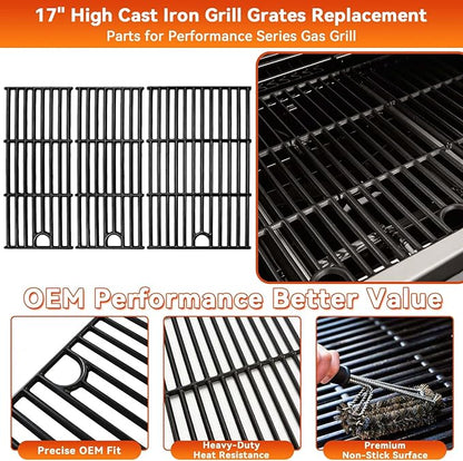 17" Grill Grate for Charbroil Performance 4 Burner 463352521 463354021 463365021 463365522 463366022, Cooking Grates Grill Replacement Parts for Char-Broil G426-0004-W1 G426-0005-W1