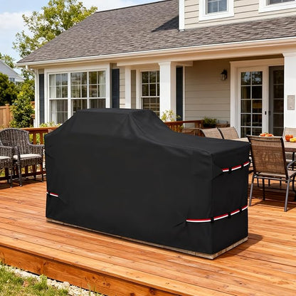 Bitubi 98 Inch Island Grill Cover - Resistant Cover for Island with Left/Right Grill Head,600D Heavy Duty Waterproof All Weather Protection Outdoor Cover,Black