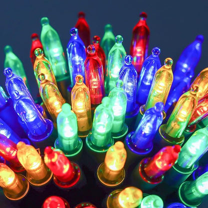 WATERGLIDE 4 Pack 50LED Outdoor Christmas Lights, 16FT Battery Operated Mini String Light with 8 Modes & Timer, Xmas Tree Lights Waterproof for Patio Garden Party Wedding Holiday Decor, Multicolor