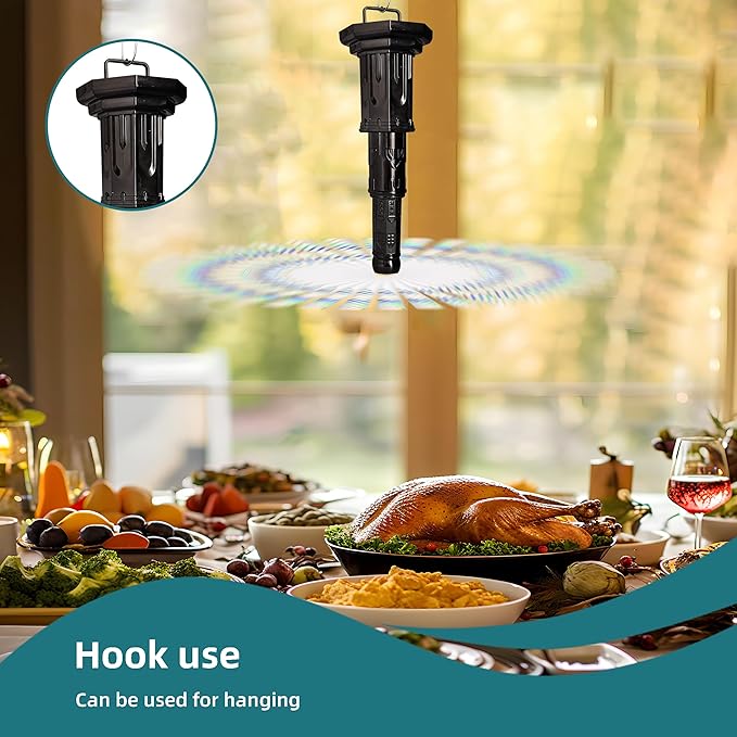 4pcs Fly Fans for Tables, Fly Repellent swatter to Keep Flies Away, Portable Fly Deterrent Spinner for Picnic, Restaurant, Party, Home, BBQ (Black)