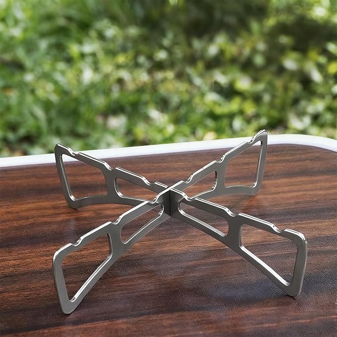 MIUPOO Outdoor Cooking Rack,Stainless Steel Baking Steaming Roasting Rack,for BBQ,Steaming,and Outdoor Cooking,Steam Rack Removable,4.85 Inches,2 Pieces.