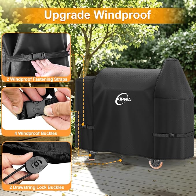 600D Pellet Grill Cover for Pit Boss 820 & Pro 850, Waterproof BBQ Smoker Cover, UV Resistant, No Tear, No Fading