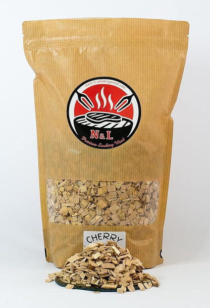 N&L BBQ Premium Smoking Wood Chips,BBQ Chips,Smoker Chips,BBQ,Grill APPLIANCES (Cherry Wood Chips)