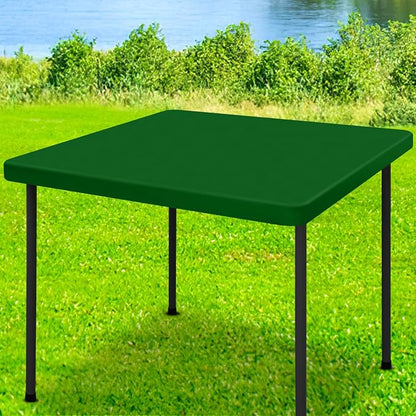 Moosfor Spandex Square Table Cloth, Elastic Fitted Tablecloths for Picnic, Stretch Washable Patio Table Cover for Outdoor, Camping, Banquet and Parties (Emerald Green, 42"x42")