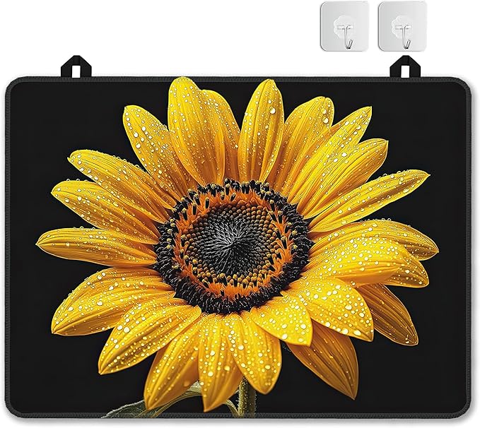 Electric Stove Top Cover,Sunflower Stove Cover for Glass Top Electric Stove,Spring Floral Heat Resistant Flat Top Stove Mat Countertop Protector, 28 x 20 Inch