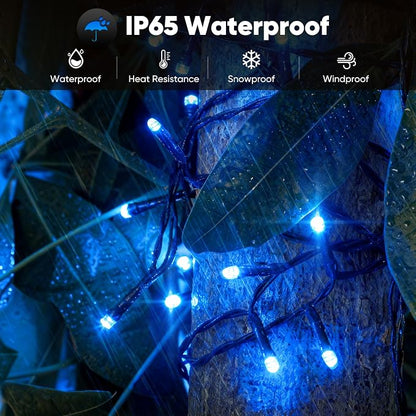 Solar String Lights for Outside, 2-Pack Total 92FT 240 LED Solar Powered Fairy Lights IP65 Waterproof, Outdoor String Light for Patio, Yard, Tree, Balcony, Garden Decorations, Blue