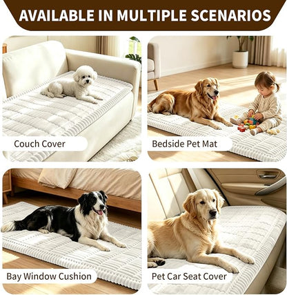 Leakproof Couch Cover for Dogs, Non Slip Washable Sofa Protector | Stain-Resistant Window Seat Cushions Chair Mat Car Seat Cover for Kids Pets (Off-White 27.6" x 59")