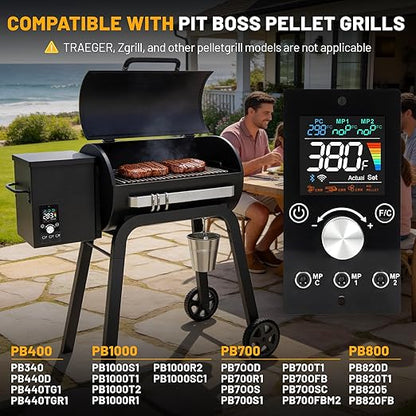 WiFi PID Upgraded Digital Thermostat Controller Board Replacement with APP Smart Control Bluetooth Function Compatiable for Pit Boss Pellet Grills