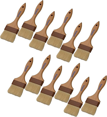SPARTA Kitchen Basting Brush – 4037500 Basting Brush for Cooking Flat Boar Bristle Brush, Hardwood Handle for Kitchens, Restaurants, Catering, High Heat Food Prep, 3in, Pack of 12