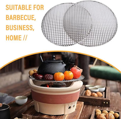 Eagles Round Grill Grates, 26.5cm/10" Heavyweight Cooking Rack Round BBQ Mesh 304 Stainless Steel Barbecue Grilling Grate Cross Wire Steaming Cooling Barbecue Rack/Carbon Baking Net/Grill/Pan Grate