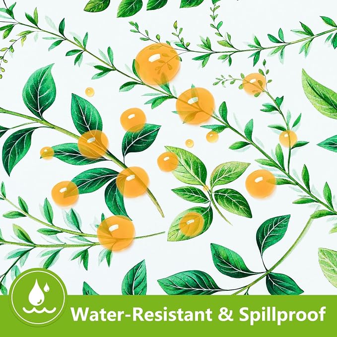 Smiry Spandex Fitted Tablecloth for 4 Foot Rectangle Tables, Washable Picnic Table Cover with Elastic, Stretch Reusable Table Cloth for Outdoor, Camping, Dining & Kitchen (Leaf, 24"x48")