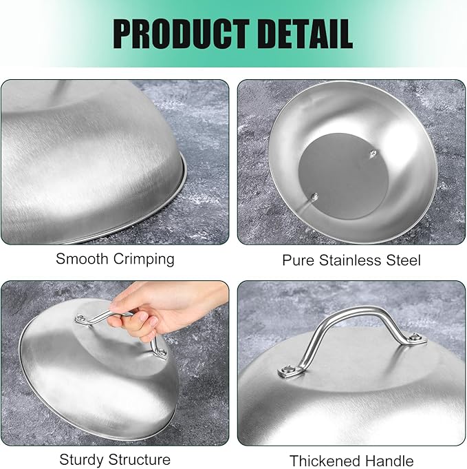 9 Inch Cheese Melting Dome - 2 Pack Heavy Duty Round Basting Cover - Stainless Steel Steaming Cover Grilling Melting Dome for Flat Top Griddle Grill - Griddle Accessories Indoor or Outdoor