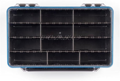Plano StowAway 3700 Waterproof Deep Stow Tackle Box, IPX7 Waterproof, with Rustricor, Single Latch Design, Transparent DuraView Lid, Stackable Storage for Fishing Bait, Lures and Gear