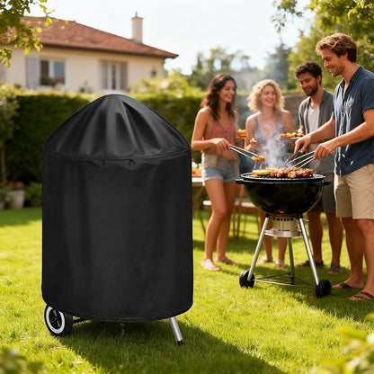 Charcoal Grill Cover,BBQ Grill Cover for Weber Original Kettle Charcoal,Heavy Duty Waterproof Outdoor Smoker Cover,Round Grill Cover for Most Charcoal Grill-23 D x 30" H