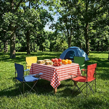 sancua Checkered Vinyl Square Tablecloth Table Cloth, 54x54 Inch | 100% Waterproof Oil Proof Spill Proof PVC Table Cloth, Wipe Clean Cover for Dining Tables, Buffet Parties, Red and White