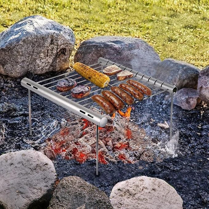 Stainless Steel Barbecue Grill, Collapsible Retractable Bbq Tool, Charcoal Grill for Outdoor Courtyard Picnic Camping