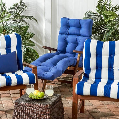 Greendale Home Fashions 72 x 22-inch Outdoor Chaise Lounge Cushion, Blue