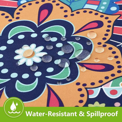Smiry Spandex Fitted Tablecloth for 4 Foot Rectangle Tables, Washable Picnic Table Cover with Elastic, Stretch Reusable Table Cloth for Outdoor, Camping, Dining & Kitchen (Paisley, 30"x48")