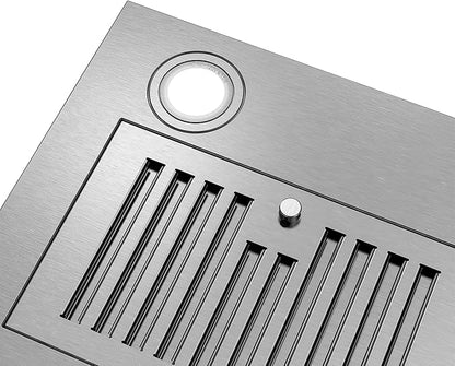 COSMO COS-30IRHP 30 in. Lumin Collection 380 CFM Ducted Insert Range Hood, Button Controls, LED Lights, Stainless Steel