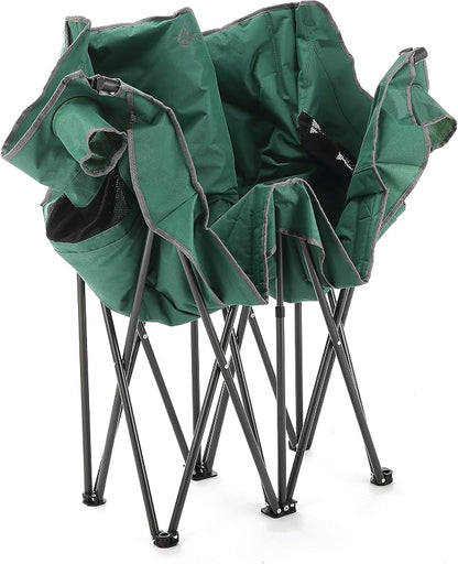 ARROWHEAD OUTDOOR Portable Folding Double Duo Camping Chair Loveseat | 2 Cup & Wine Glass Holder, Carrying Bag, Supports up to 500lbs, Beach, Tailgating, Fishing, Patio, Hunting, Backyard, Picnic