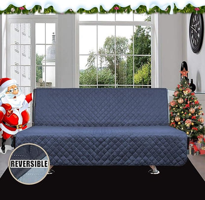 Easy-Going Reversible Couch Cover, Large Futon Sofa, Dark Blue/Light Blue | Machine Washable Slipcover For Dogs, Water Resistant Furniture Mat For Living Room, Non-Slip Sofa Cover, Pet Friendly