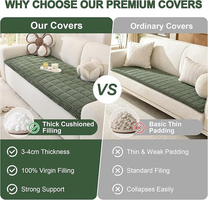 OstepDecor Couch Cover for Dogs, Washable Non Slip Sofa Cover for Pets | Soft Couch Covers for Sofa, Loveseat and Sectional, Furniture Protector Against Pet Hair & Dirt (20" x 24", Moss Green)