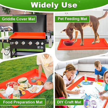 LOPNUR Full-Edge Silicone Grill Cover 36 Inch for Blackstone Griddle, Upgraded Heavy Duty Food Grade Silicone Mat for Blackstone Griddle Accessories, Protects Outdoor Grill from Dust and Rust Yearly