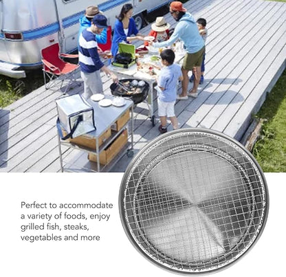 Quick Heating Charcoal Stove, Small Portable Round Barbecue Grill, Iron Cooking Bar with Ample Grilling Area, Outdoor Barbecue Stove for Hiking Traval Picnic Camping