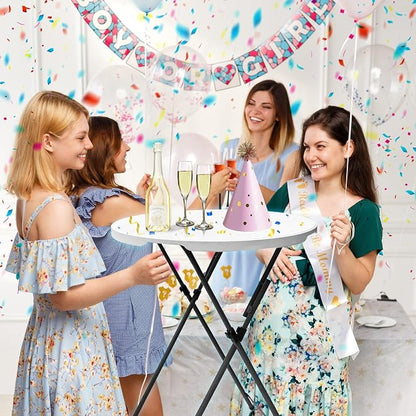 GUAGUA 32in Folding Cocktail Table, Bar Height, Round,High Top, White | Portable plastic table with folding legs for parties, weddings, catering, and indoor or outdoor events.