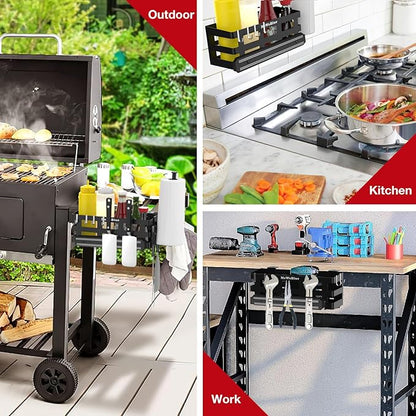 Griddle Caddy for Blackstone Griddles Accessories, Space Saving Grill Accessories Storage Caddy, BBQ Accessories Holder for Blackstone 28”-36” Grill with a Magnetic Tool Holder Paper Towel Holder