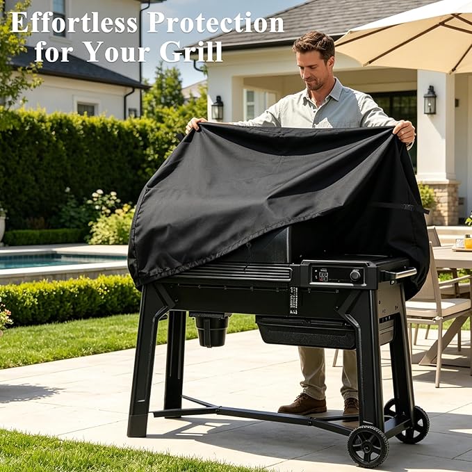 TheElves Grill Cover for Traeger Woodridge 860 TFB86MLH BAC761, 52" Outdoor Grill Covers Waterproof Heavy Duty for Outdoor Pellet Grill and Smoker - 52" W x 28" D x 46" H