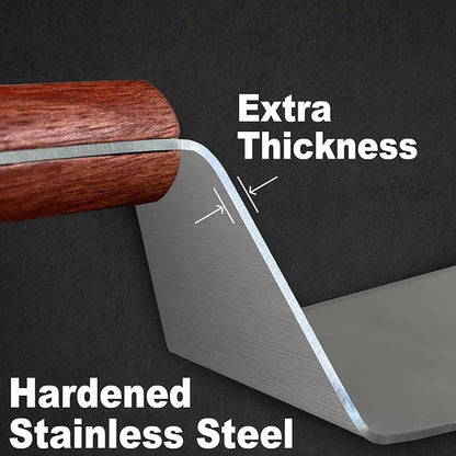 Thicker Stainless Steel Grill Spatula, Blade Only Size: 5.3"L × 2.8" W | Metal Griddle Spatula,Full Tang Wooden Handle,Beveled Edge, Smash Burger Turner,BBQ Grill Spatula Accessories for Blackstone,