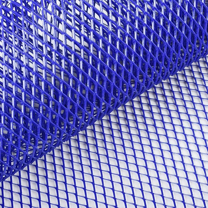 AggAuto Universal 40"x13" Car Grill Mesh 6x12mm Rhombic Hole Blue | Aluminum Alloy Automotive Grille Insert Bumper, One of the Most Multifunctional Shape Grids 100x33cm