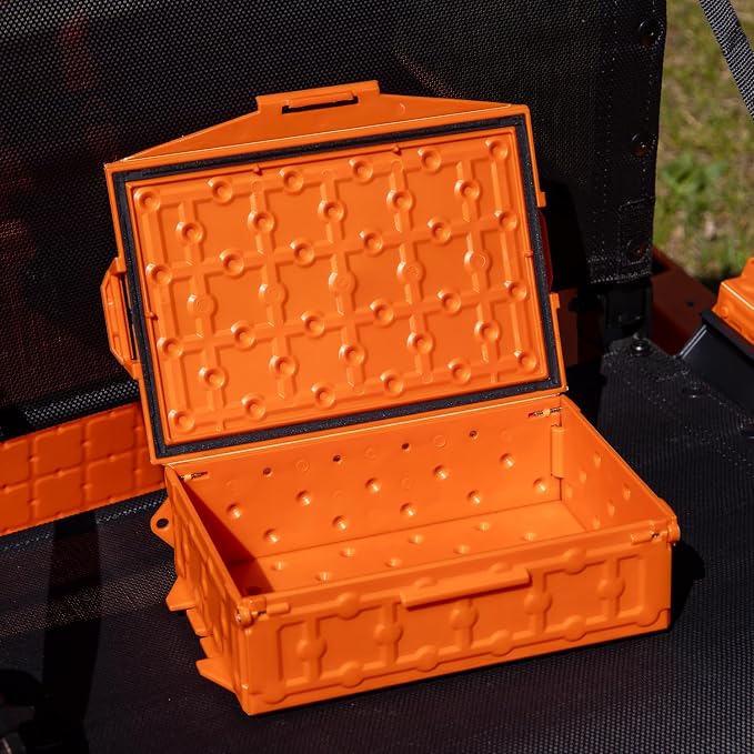 YakAttack TracPak Stackable Storage Box – YakAttack Orange | Kayak Fishing Gear Storage | Fits GearTrac & MightyMount | Kayak Accessories for Fishing Tackle & Tools | Compact 1 lb Weight