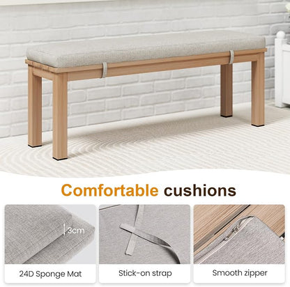 RoyalCraft Outdoor Bench, Aluminum Outside Bench for All-Weather, Outside Furniture with Waterproof Cushions, Patio Furniture Set for Deck, Backyard, Porch, Balcony, Brown