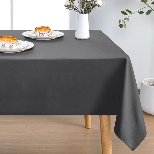DWCN Rectangle Tablecloth - 60 x 120 Inch - Waterproof Stain and Wrinkle Resistant Washable Table Cloth, Decorative Fabric Table Cover for Kitchen Dining Room Party and Outdoor Use, Grey