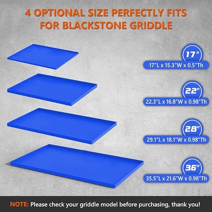 22" Silicone Griddle Mat for Blackstone 22 Inch Grill, Heavy Duty Food Grade Silicone Griddle Cover, Protect Your Grill from Dirt & Rust All Year Round (Blue)