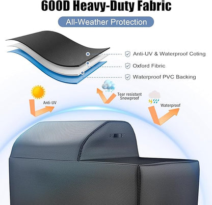 Grill Cover for Traeger Woodridge Replace for Traeger Grills BAC761 Full-Length All Weather Grill Cover Accessory Fits TFB86MLH Woodridge 600D Heavy Duty Waterproof BBQ Cover