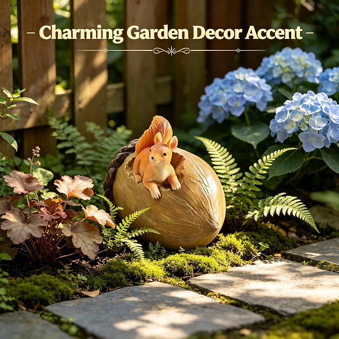 Key Hider Squirrel Acorn Waterproof Outdoor Resin Patio Decor Spare Key Box | Holds 1-2 Standard House Keys, Discreet Hidden Design Blends in Surroundings, Ideal Housewarming Present for New Neighbors